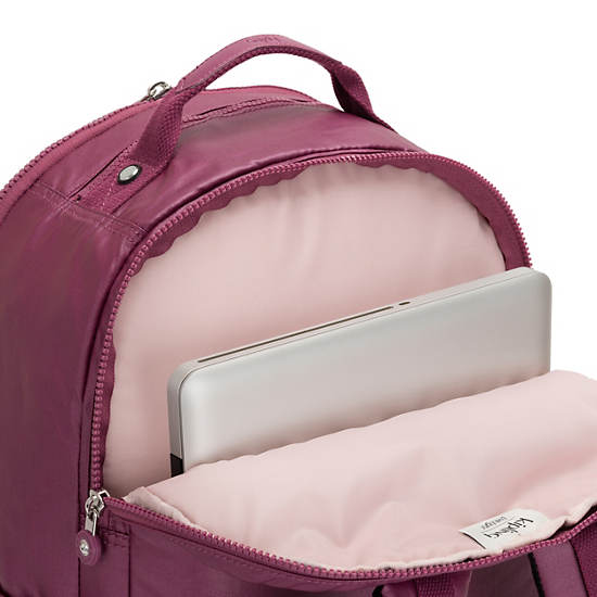 Seoul Extra Large Metallic 17" Laptop Backpack, Fig Purple Metallic, large