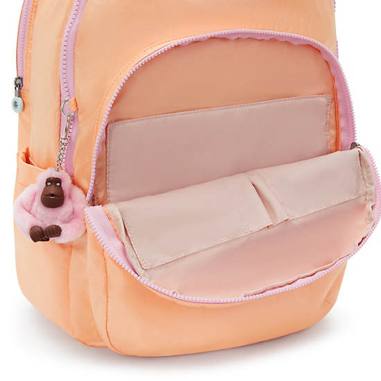 Seoul Extra Large 17" Metallic Laptop Backpack, Magical Orange, large