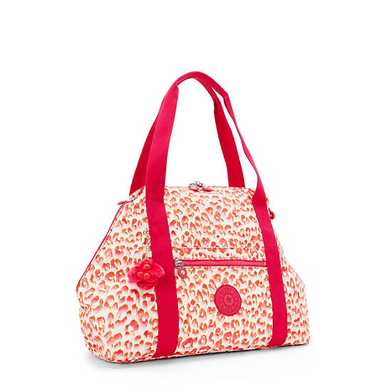 Art Medium Printed Tote Bag, Pink Cheetah, large