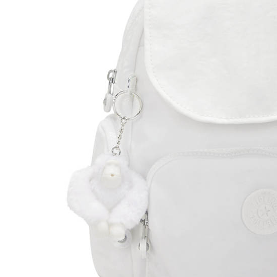 City Zip Mini Backpack, Pure Alabaster, large