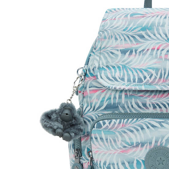 City Zip Small Printed Backpack, Palm Tree Leaves, large