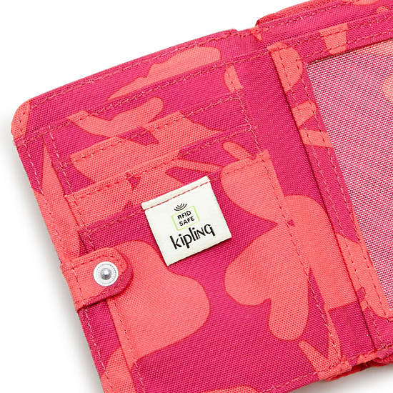 Money Love Printed Small Wallet, Coral Flower, large
