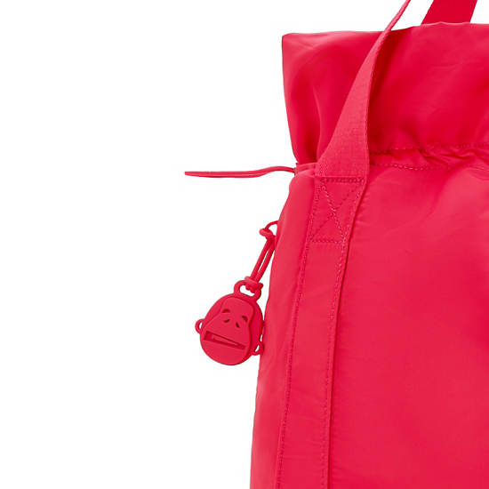 Elmar Smooth Satin Tote Bag, Simply Fucshia, large