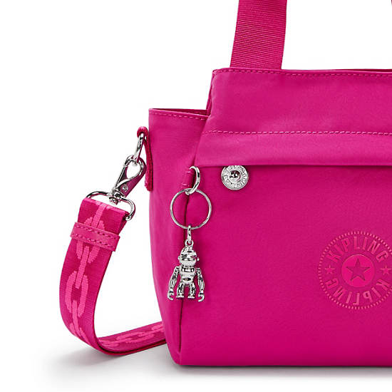 Cool Elysia Small Satin Shoulder Bag, Fuchsia Night M, large