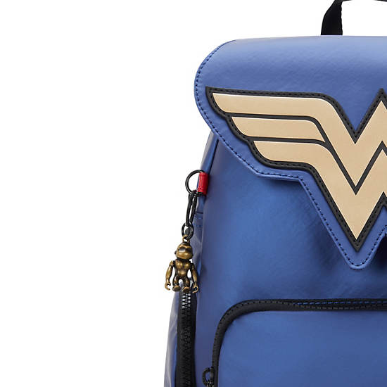 Wonder Woman City Zip Small Backpack, Imperial Blue Block, large