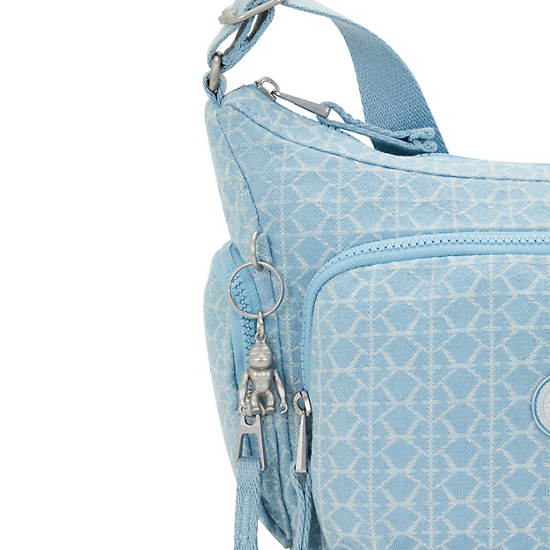 Gabb Small Printed Denim Crossbody Bag, Light Denim Jacquard, large