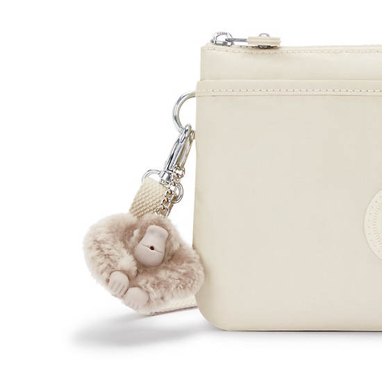 Riri Metallic Crossbody Bag, Beige Pearl, large