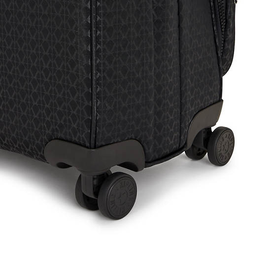 Youri Spin Medium Printed 4 Wheeled Rolling Luggage, Signature Embossed, large