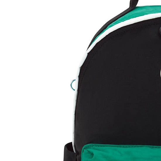 Damien Medium Laptop Backpack, Deep Green Black Block, large
