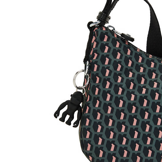 Ayda Printed Shoulder Bag, 3D K Print, large Ayda Printed Shoulder Bag, 3D K Print, large