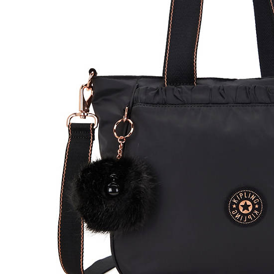 Karumi Tote Bag, Black Sateen, large Karumi Tote Bag, Black Sateen, large