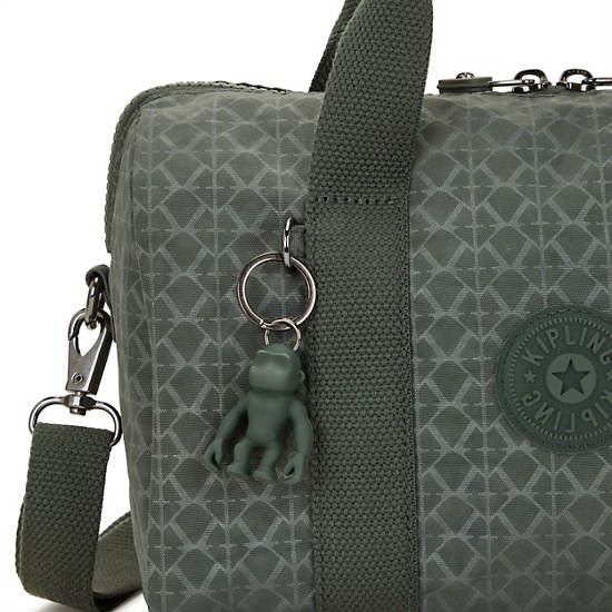 Bina Mini Shoulder Bag, Signature Green Embossed, large