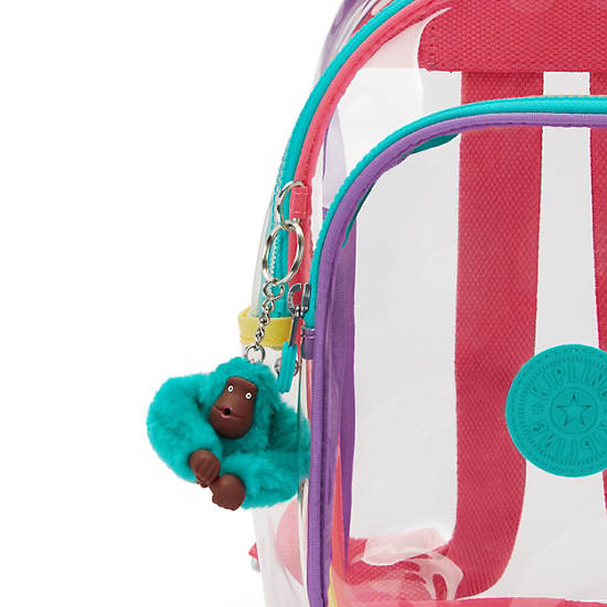 Jacinta Clear Backpack, Peacock Pop Multi, large