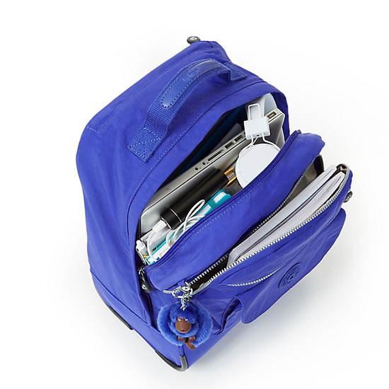 Sanaa Large Printed Rolling Backpack, Little Flower Blue, large