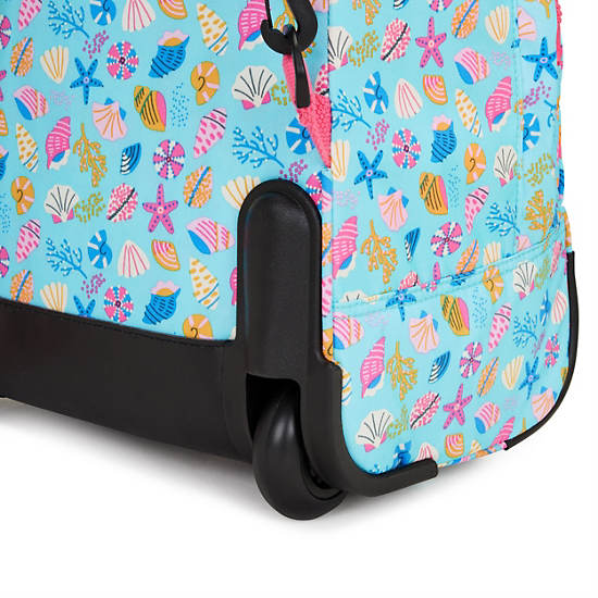 Sanaa Large Printed Rolling Backpack, Seashell Bright, large