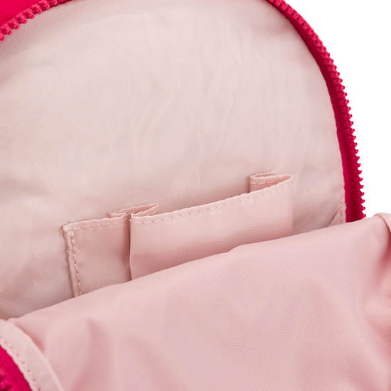 Heart Printed Kids Backpack, True Pink, large