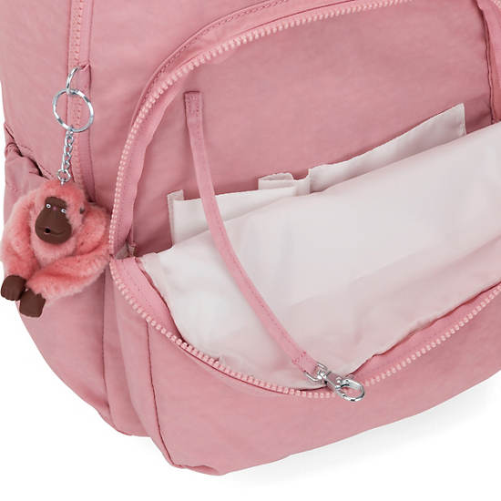 Seoul Go Large 15" Laptop Backpack, Strawberry Pink Tonal Zipper, large