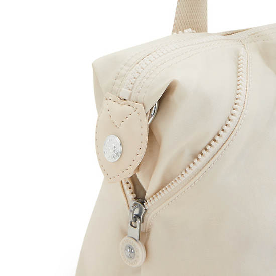 Art Mini Metallic Shoulder Bag, Beige Pearl, large
