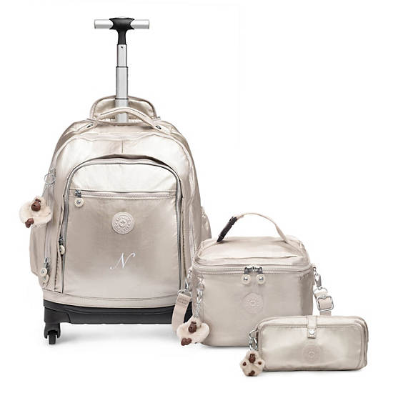 Echo II Metallic Rolling Backpack, Shimmering Spots, large