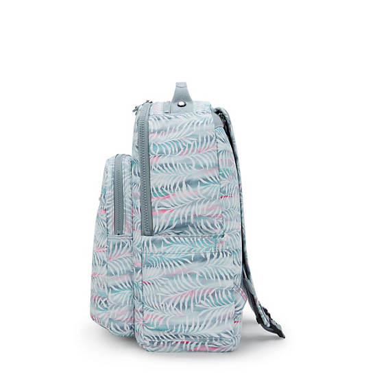 Seoul Large Printed 15" Laptop Backpack, Palm Tree Leaves, large