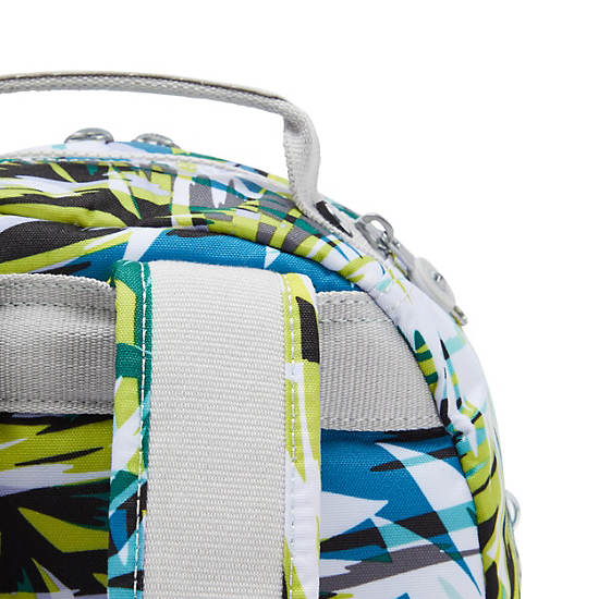 Seoul Small Printed Tablet Backpack, Bright Palm, large
