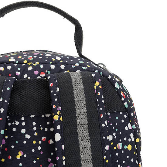Seoul Small Printed Tablet Backpack, Grace Black, large