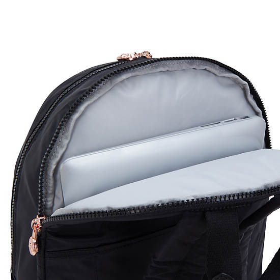 Carla Backpack, Jet Black Satin WK, large