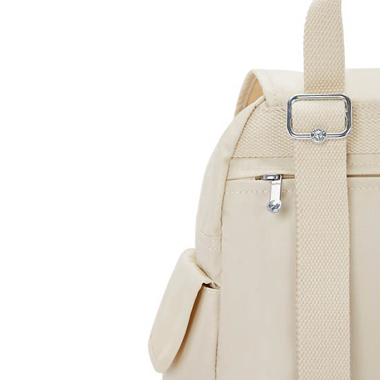City Pack Mini Metallic Backpack, Beige Pearl, large