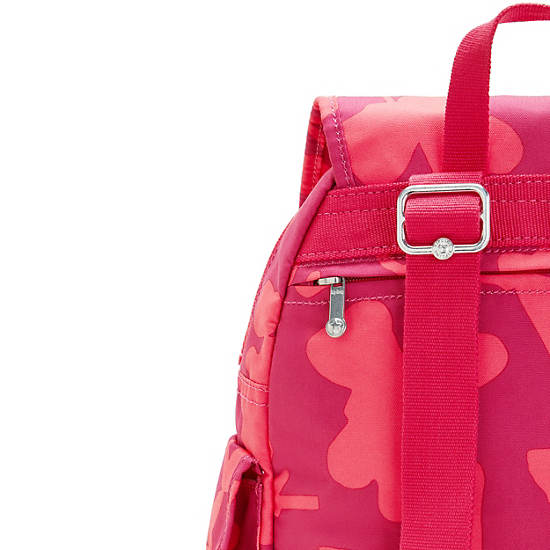 City Pack Small Printed Backpack, Coral Flower, large