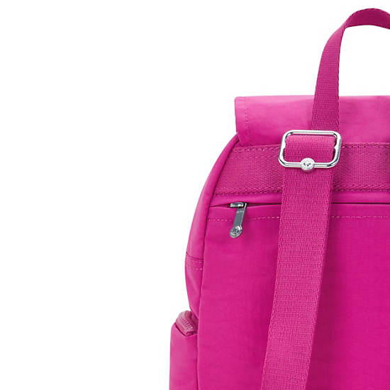 City Zip Small Backpack, Glowing Fuchsia, large