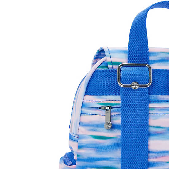 City Zip Mini Printed Backpack, Diluted Blue, large