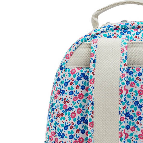 Seoul Small Printed Tablet Backpack, Micro Flowers, large