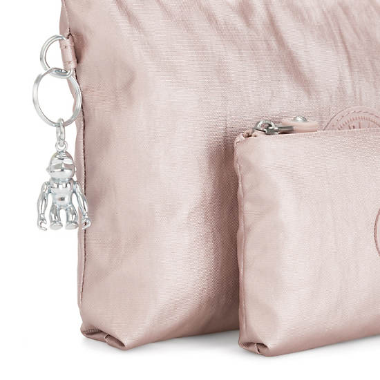 Atlez Duo Metallic Crossbody Bag and Pouch Gift Set, Love Puff Pink, large
