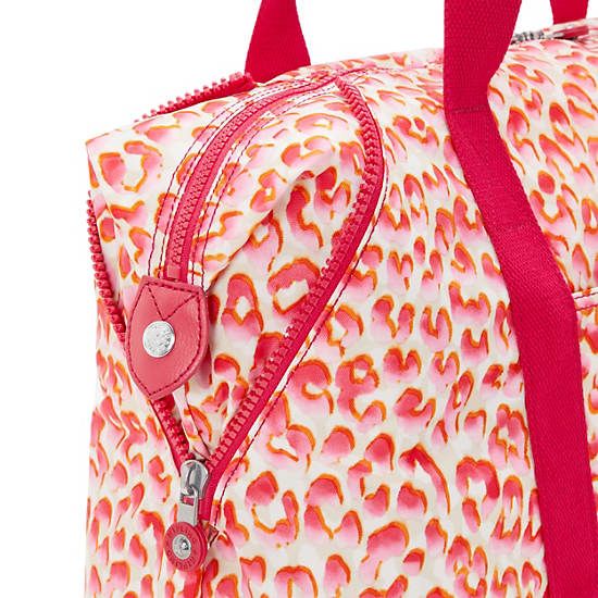 Art Medium Printed Tote Bag, Pink Cheetah, large