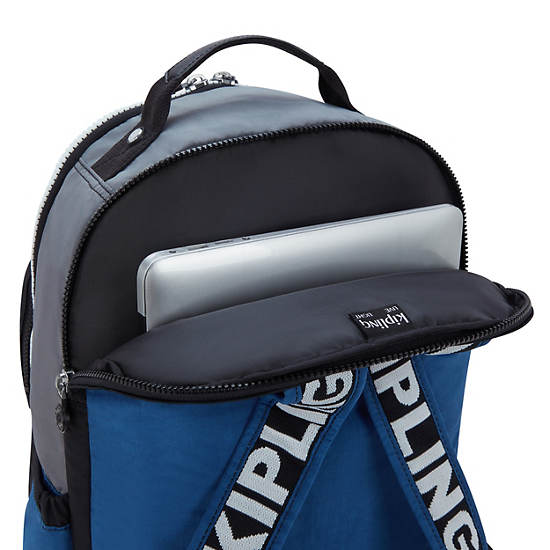 Seoul Lap 15" Laptop Backpack, Scuba Blue Block, large