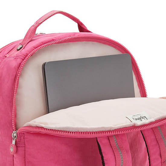 Seoul Extra Large 17" Laptop Backpack, Primrose Pink Satin, large