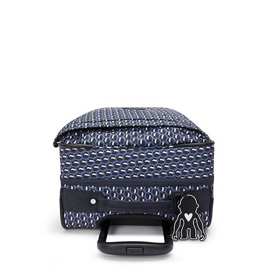 Spontaneous Small Printed Rolling Luggage, 3D K Blue, large