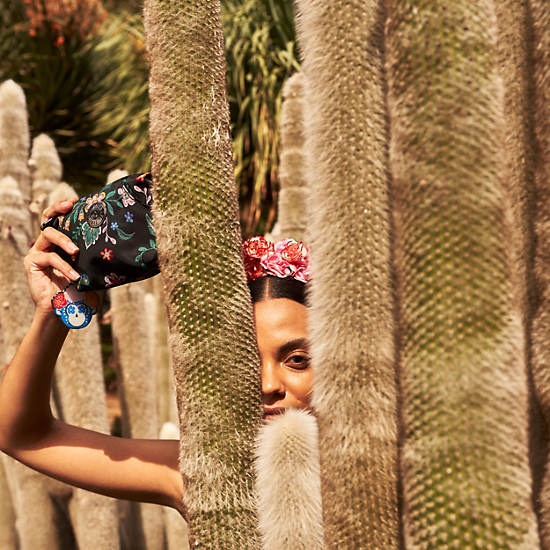 Frida Kahlo Art Mini Pouch, FK Floral, large