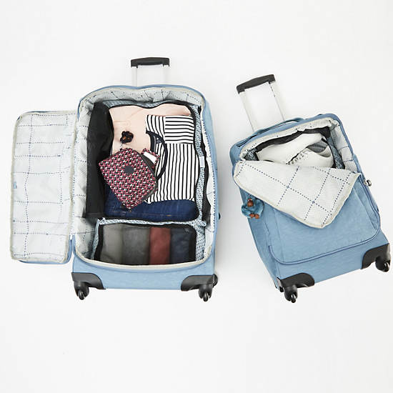 Darcey Medium Rolling Luggage, Blue Eclipse Print, large