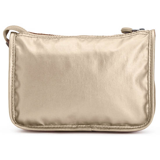 Harrie Metallic Pouch, Toasty Gold, large