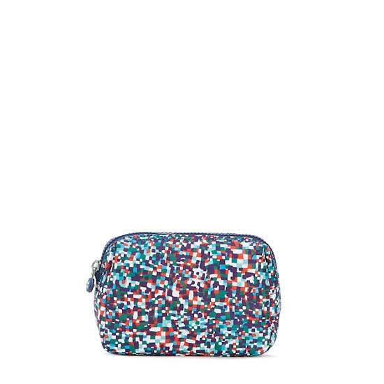 Mandy Printed Pouch, Juniper Teal, large