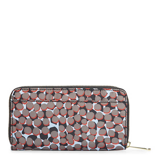 Vanessa Printed Wallet, Dusty Taupe CB, large