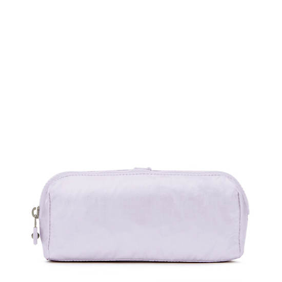 Wolfe Metallic Pencil Pouch, Frosted Lilac Metallic, large