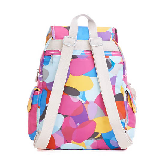 Ravier Medium Printed Backpack, Kipling Neon, large