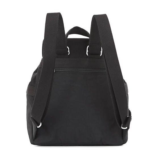 Ella Small Drawstring Backpack, Black, large