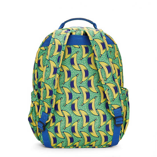 Seoul Large Printed Laptop Backpack, Starry  Vision Teal, large