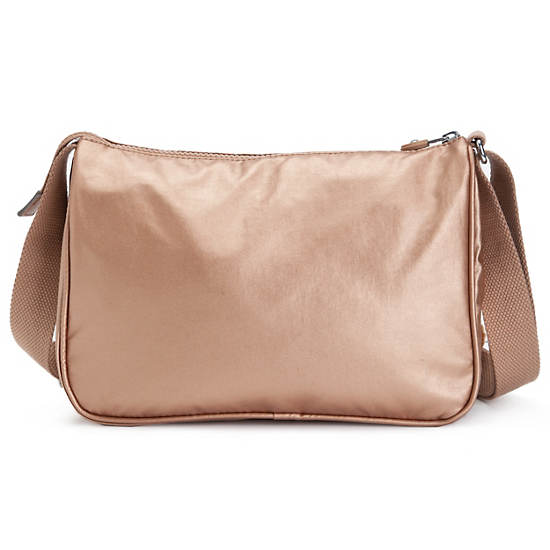 Callie Metallic Handbag, Toasty Gold, large