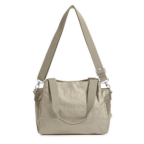 Elysia Metallic Shoulder Bag, Artisanal K Embossed, large