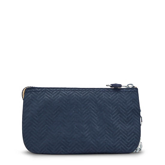 Creativity Large Printed Pouch, Endless Blue Embossed, large