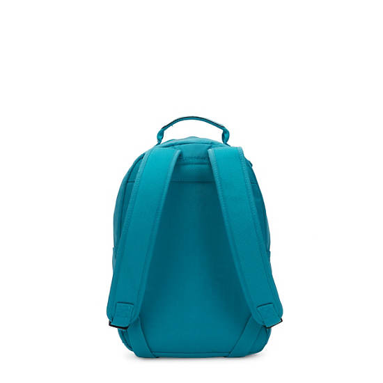 Seoul Small Metallic Tablet Backpack, Peacock Teal, large